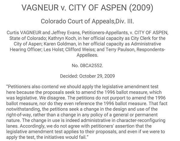 Vagneur v. City of Aspen
